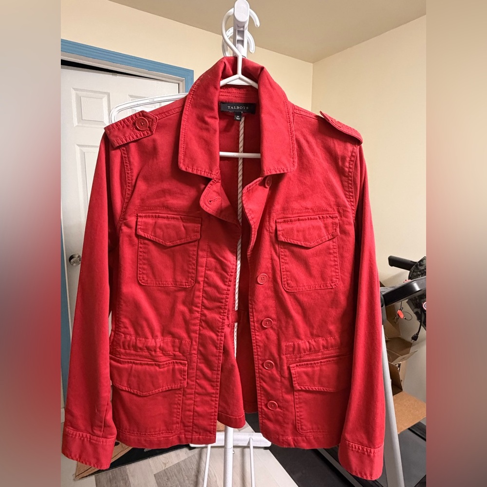 Talbots Women's Bold Red Utility Jacket